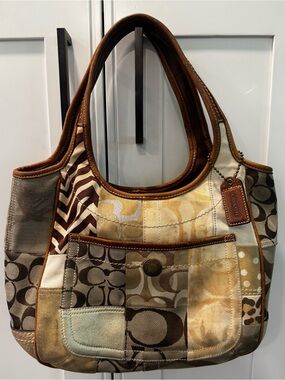 Coach Vintage Y2K Patchwork Ergo Hobo Suede Leather Shoulder Bag 10810 Tote Flws